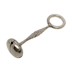 Antique George Shiebler Sterling Silver Jingle Bell Baby Rattle #11095